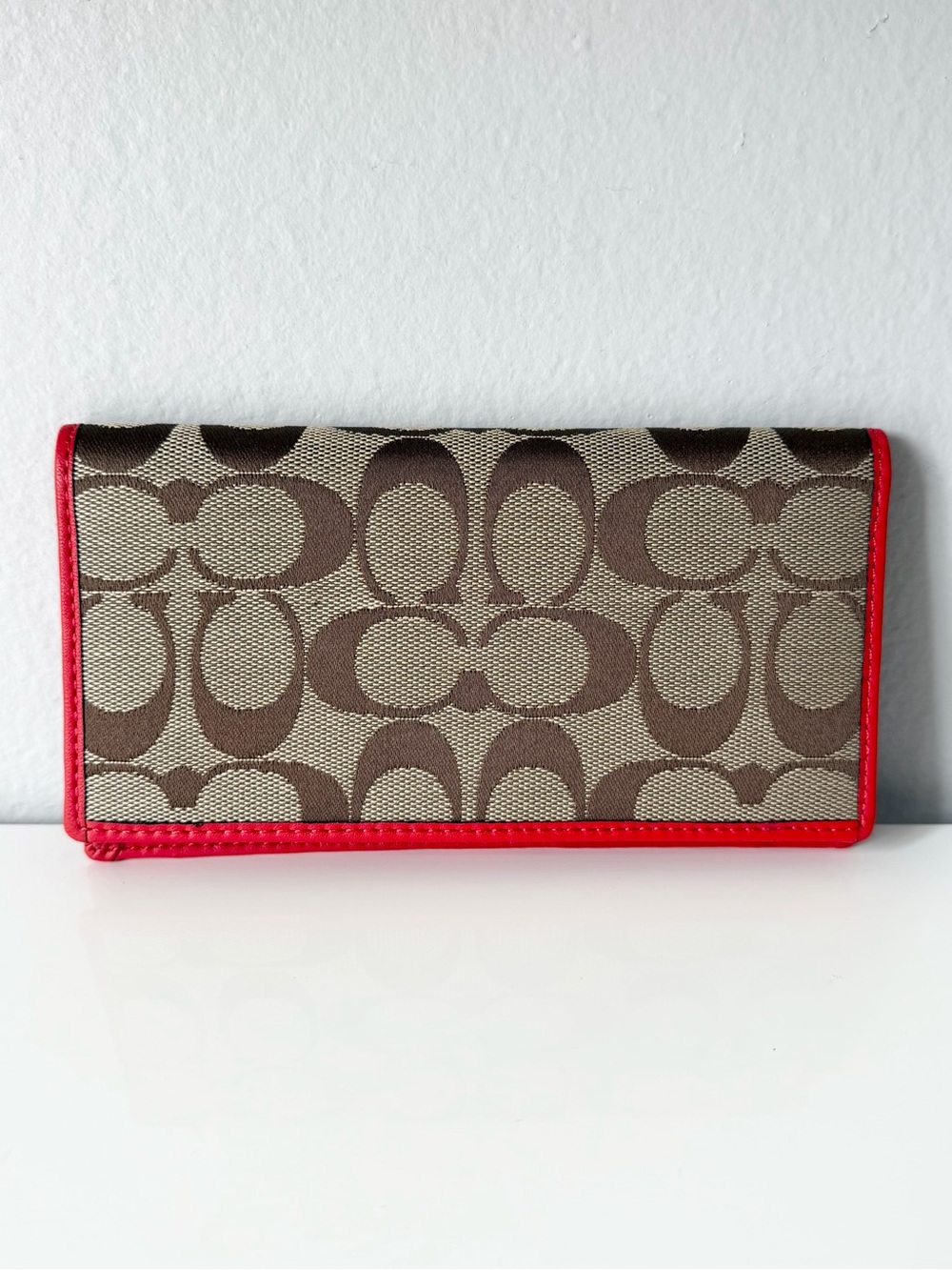 Coach Signature Checkbook Cover/Cash Holder